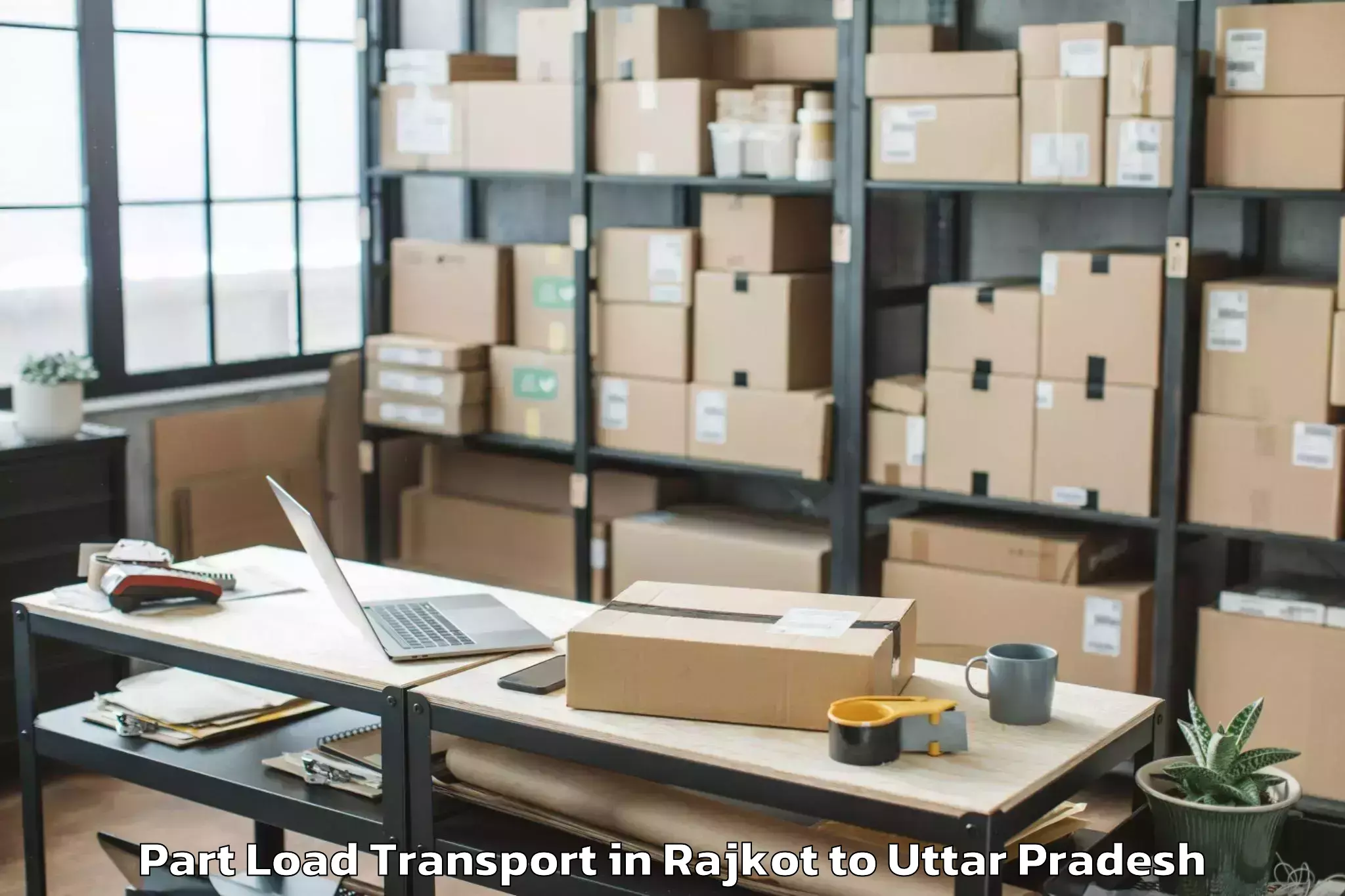 Get Rajkot to Lucknow Part Load Transport